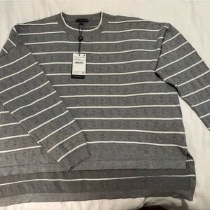 Adrianna Papell Gray and Ivory Sweater